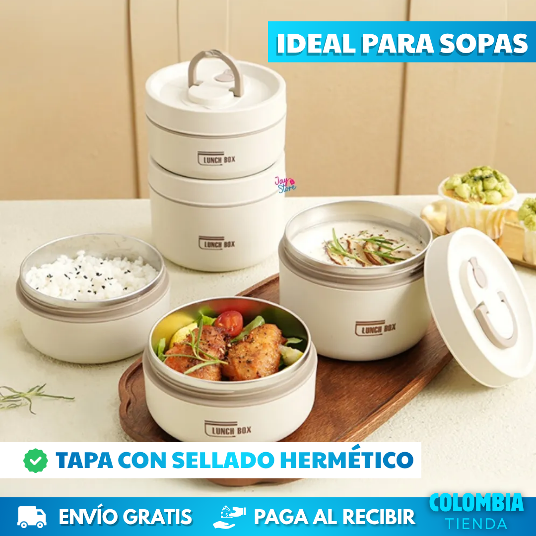 SET X4 PORTACOMIDAS Y LONCHERA TÉRMICA