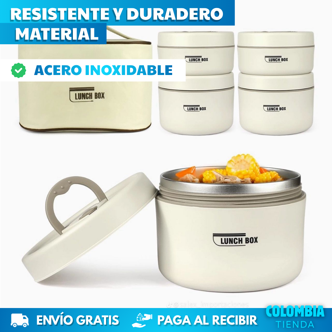 SET X4 PORTACOMIDAS Y LONCHERA TÉRMICA