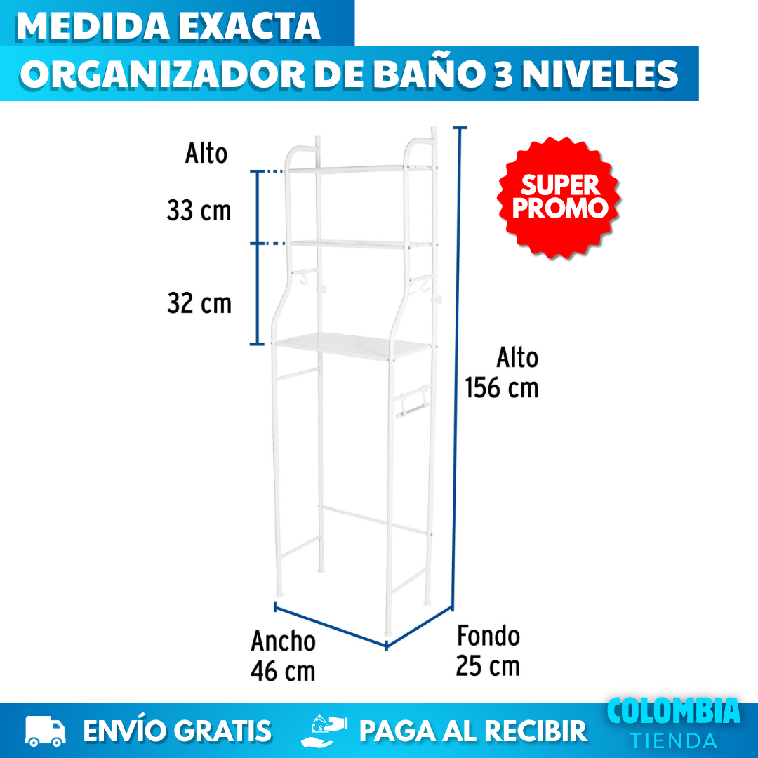 ORGANIZADOR DE BAÑO 3 NIVELES