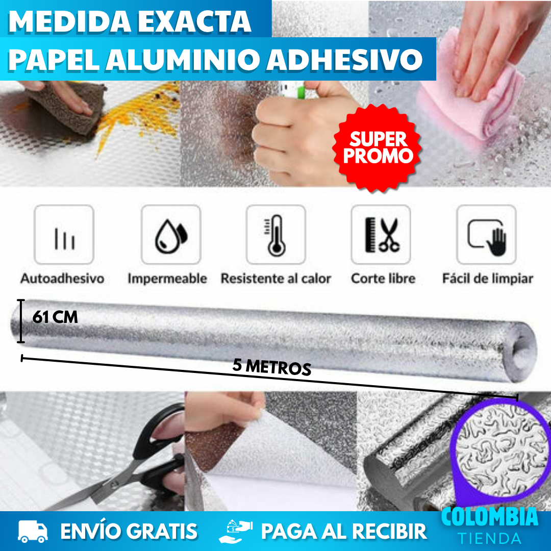 PROMO 3X1 PAPEL ALUMINIO ADHESIVO
